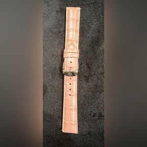 Authentic Michele 18mm pearlescent rose alligator watch strap.